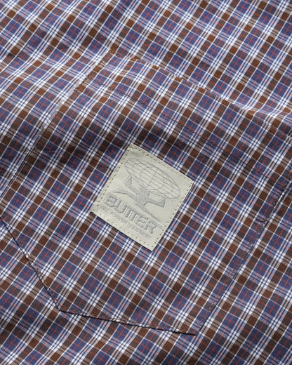 Butter Equipment S/S Shirt Navy/Brown