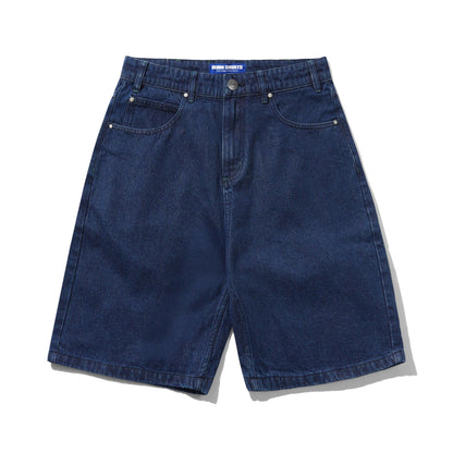 Butter Drummer Baggy Denim Shorts: Raw Dark Indigo