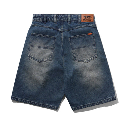 Butter Baggy Denim Shorts: Vintage Indigo Wash