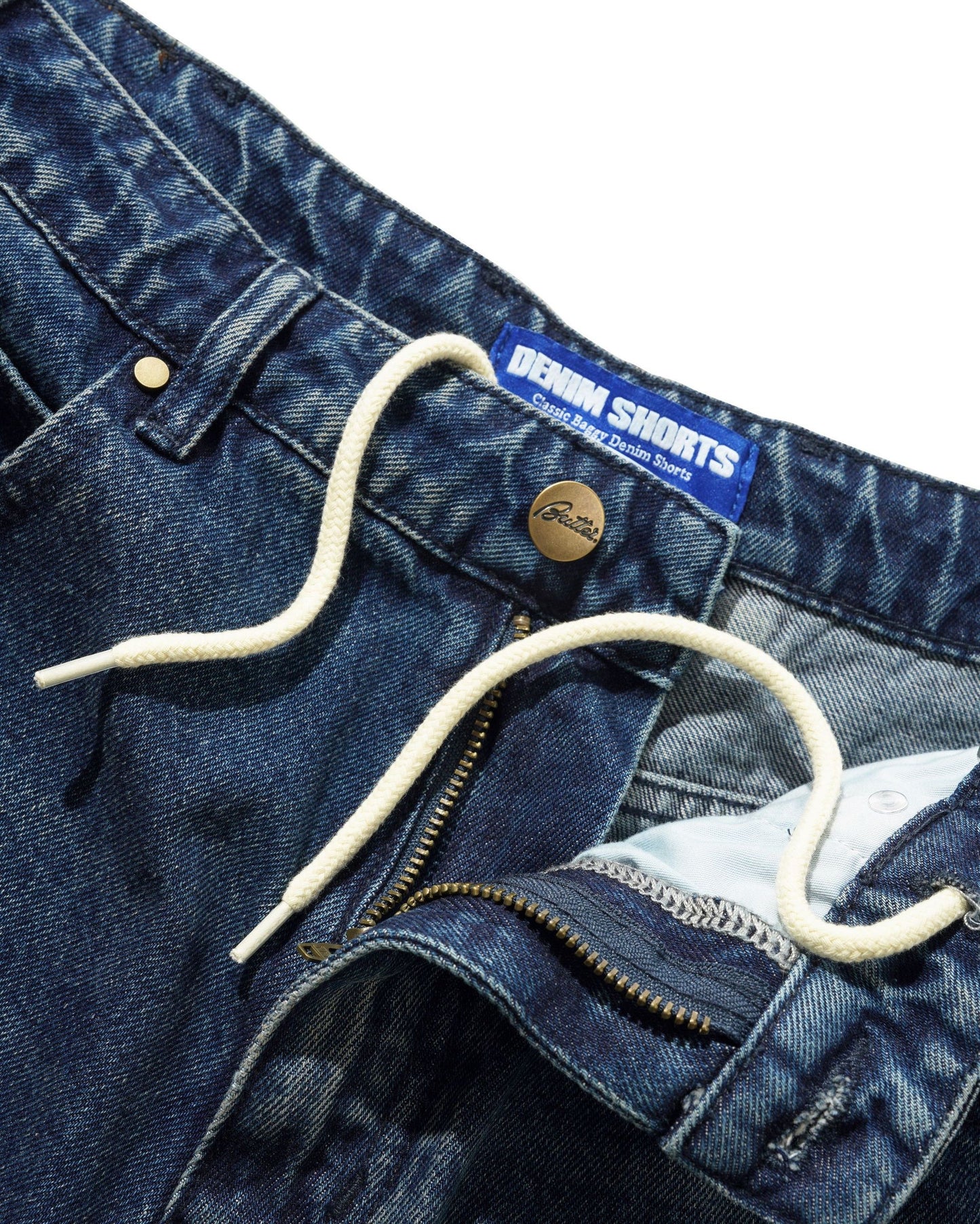 Butter Baggy Denim Shorts: Vintage Indigo Wash