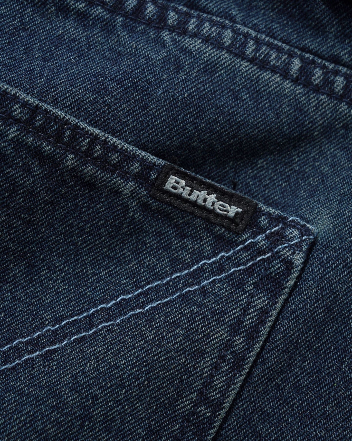 Butter Distressed Big Denim Shorts: Washed Dark Blue