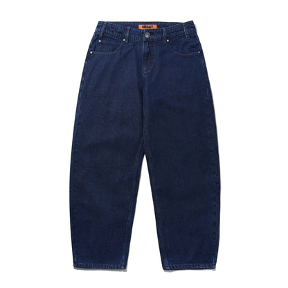 Butter Drummer Baggy Denim Jeans: Raw Dark Indigo