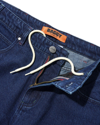 Butter Drummer Baggy Denim Jeans: Raw Dark Indigo