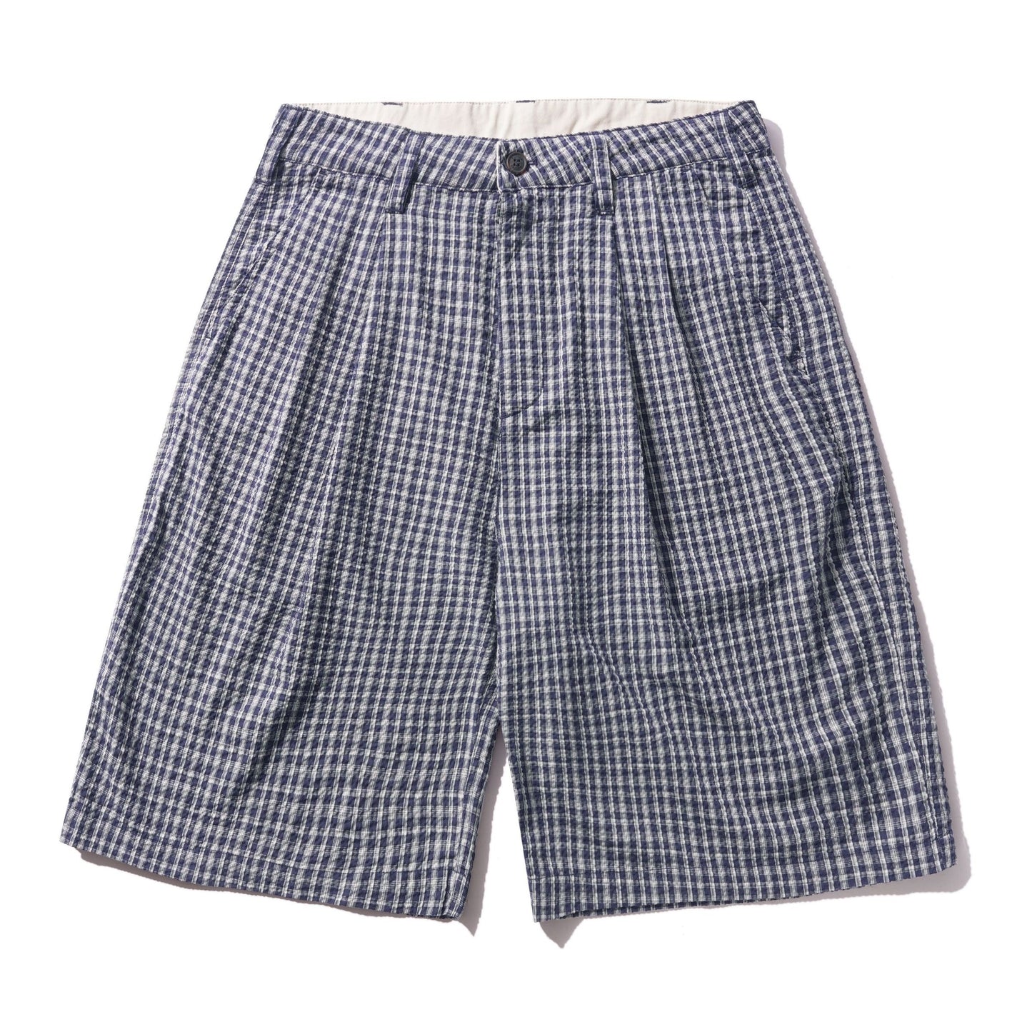 Butter Plaid Shorts Navy