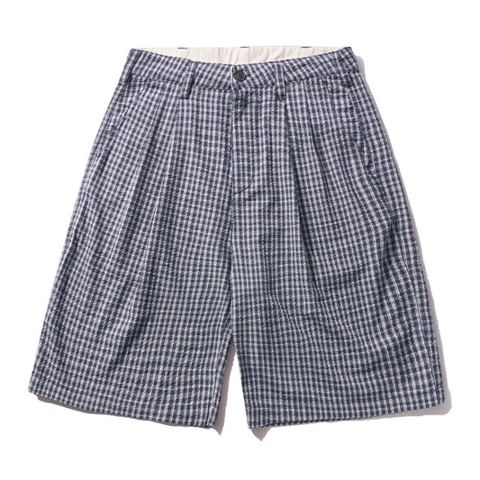 Butter Plaid Shorts Navy