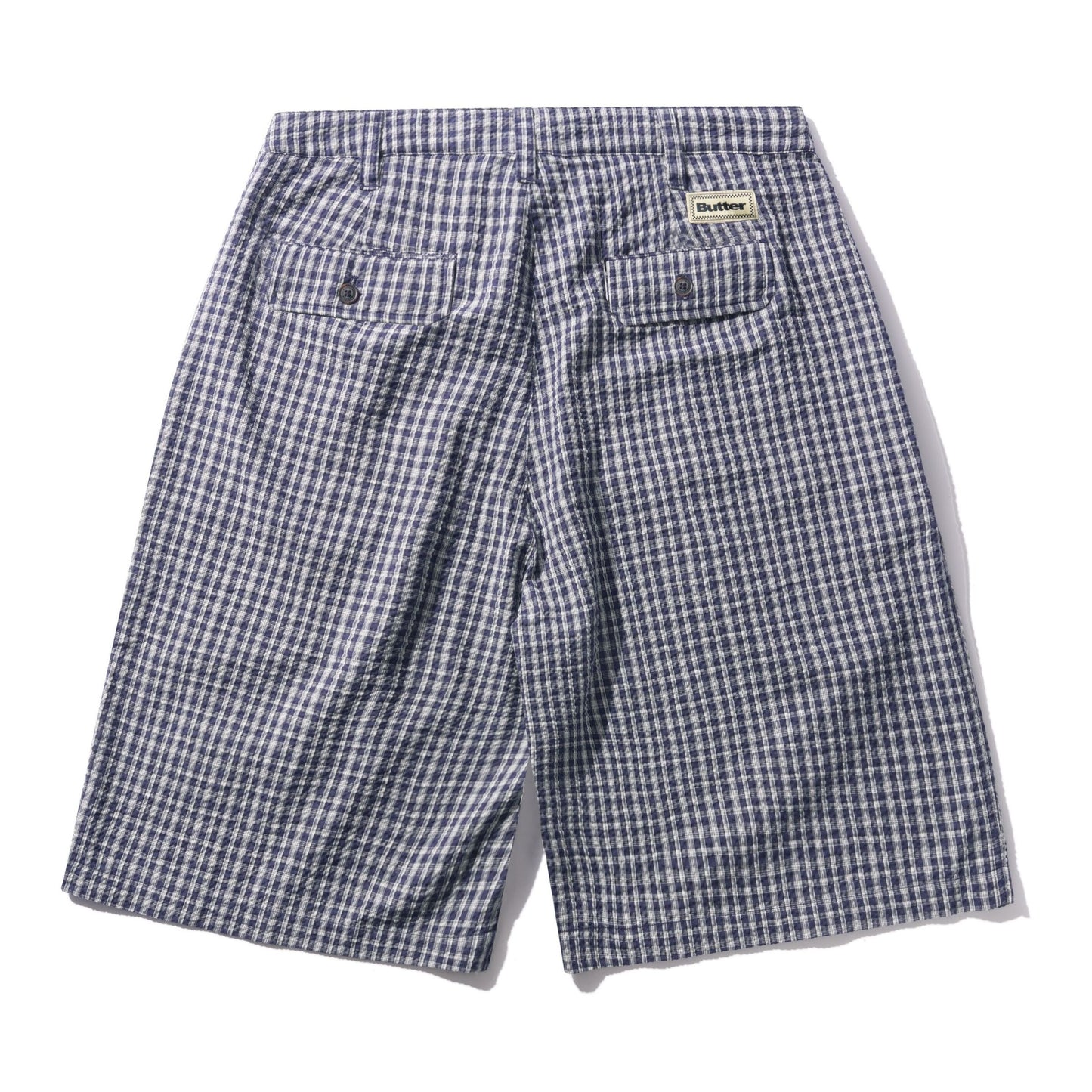 Butter Plaid Shorts Navy