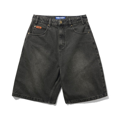 Butter Baggy Denim Shorts: Faded Black