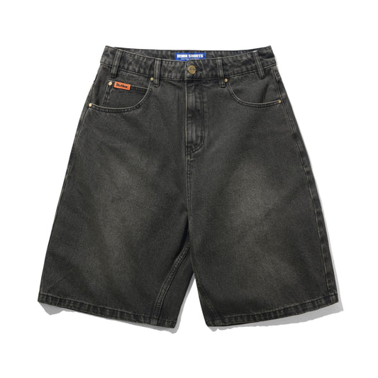 Butter Baggy Denim Shorts: Faded Black