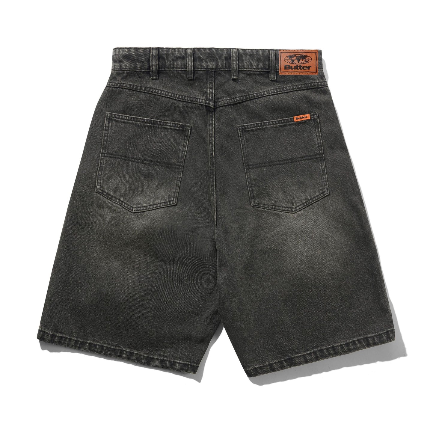 Butter Baggy Denim Shorts: Faded Black
