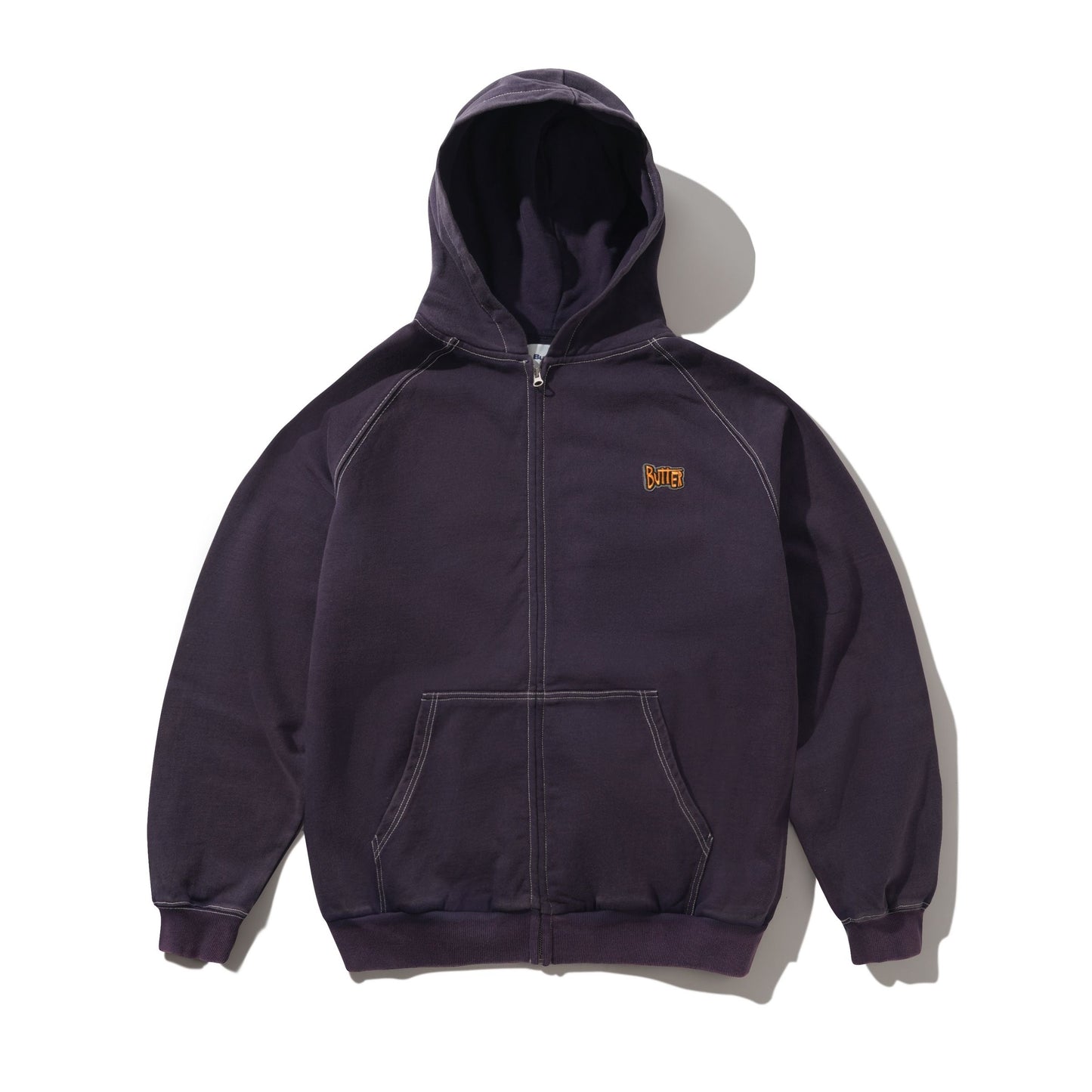 Butter Sketch Zip-Thru Hood Eggplant