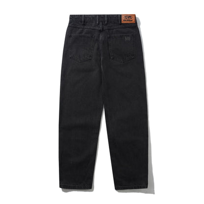 Butter Straight Leg Denim Jeans: Washed Black