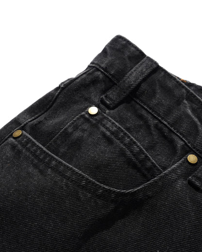 Butter Straight Leg Denim Jeans: Washed Black