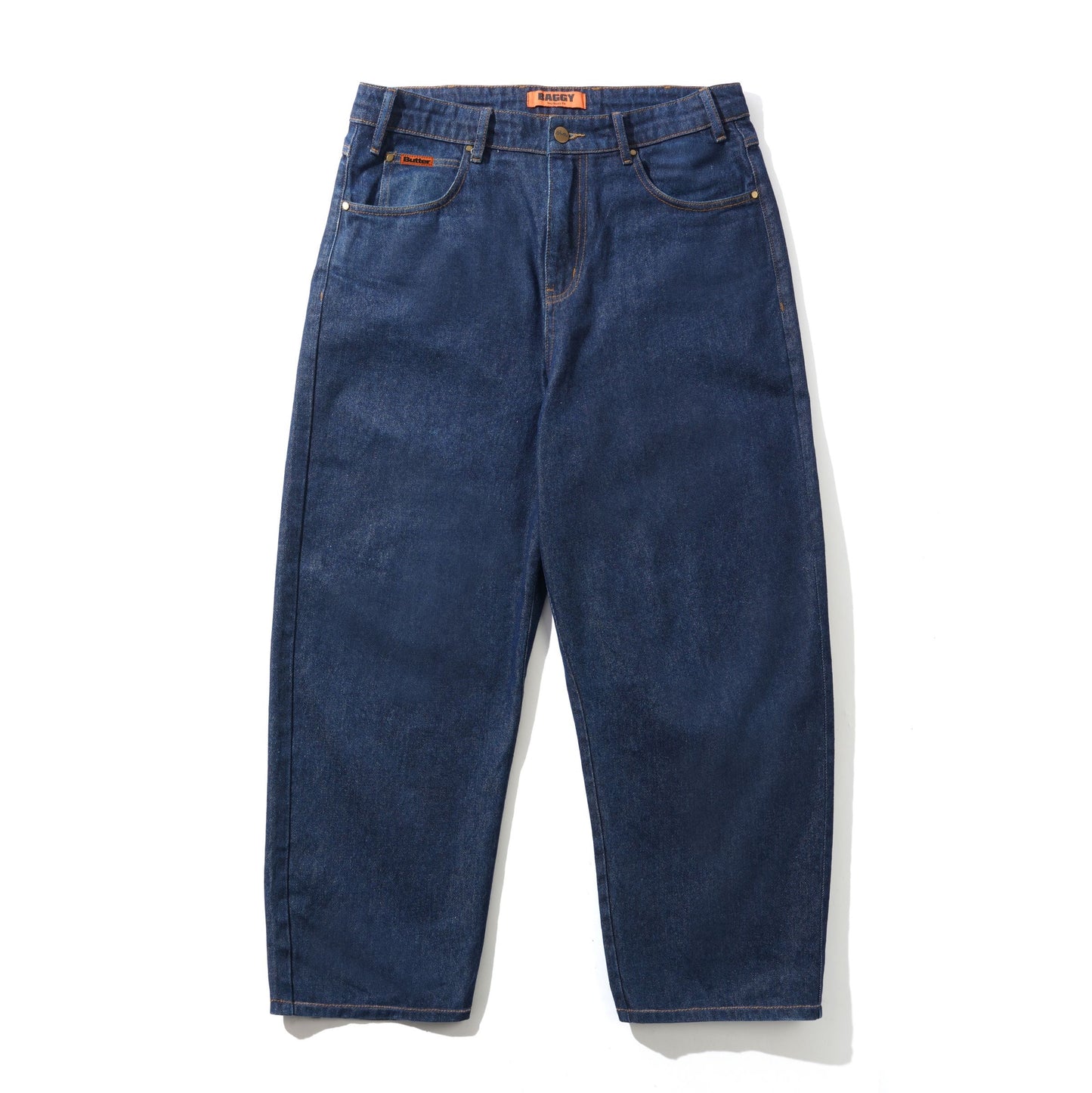 Butter Baggy Denim Jeans: Dark Indigo