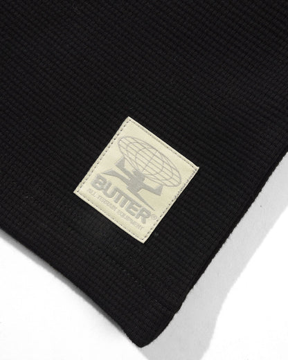 Butter Waffle L/S Top Black (Square Patch)