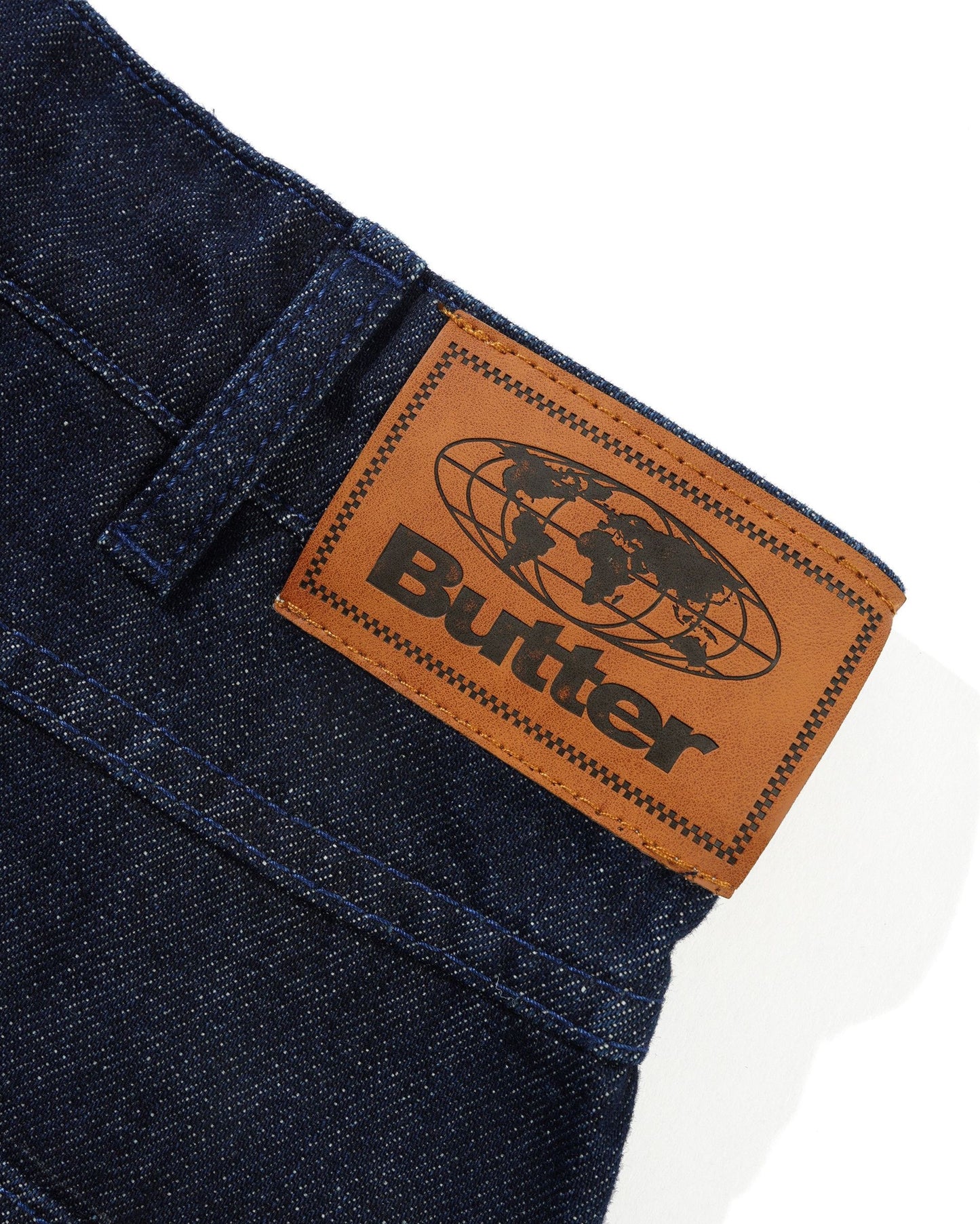 Butter Straight Leg Denim Jeans: Dark Indigo