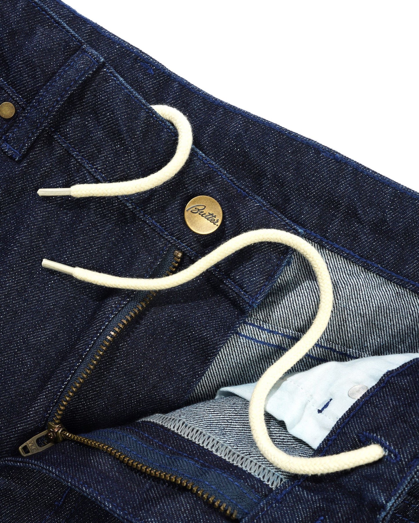 Butter Straight Leg Denim Jeans: Dark Indigo