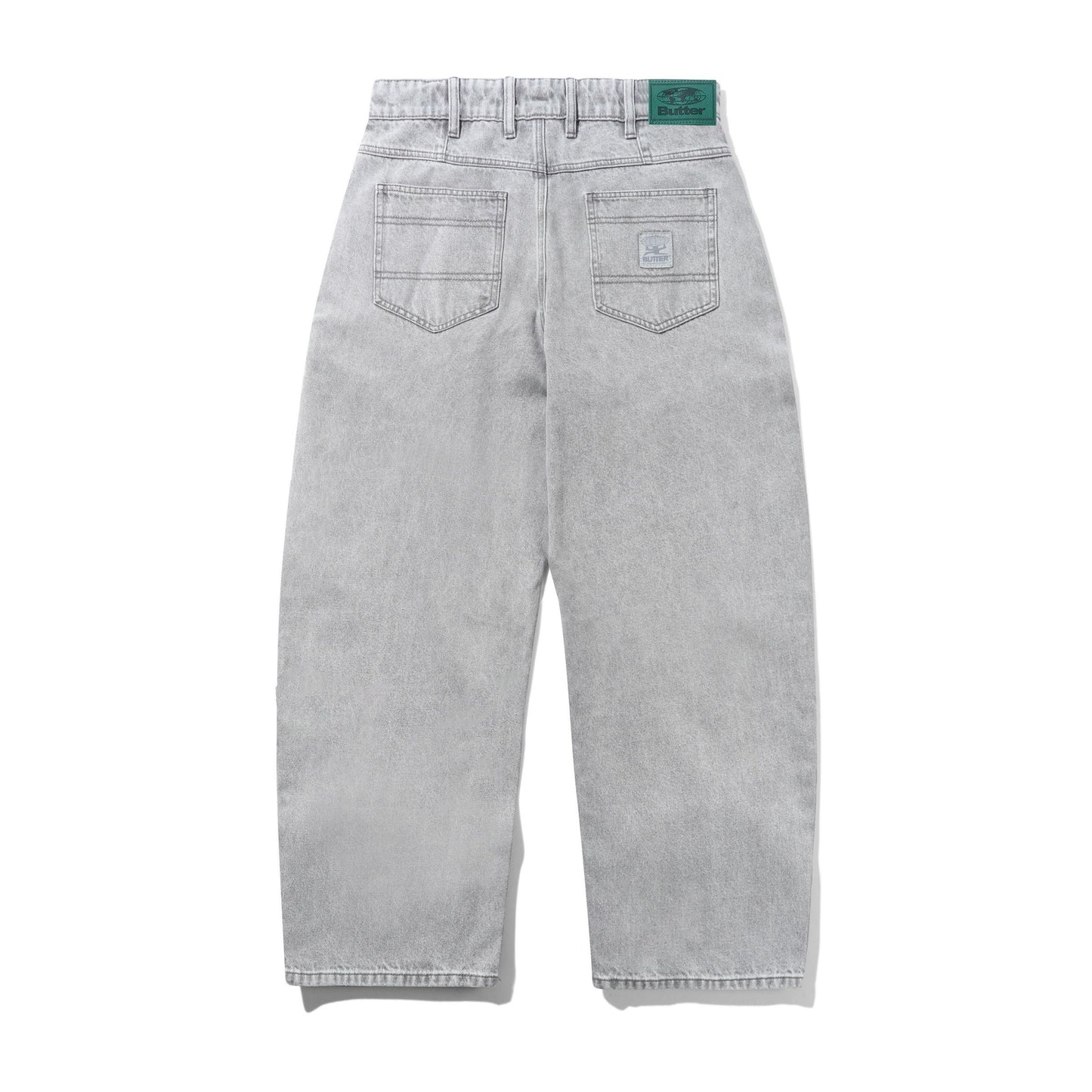 Butter Wide Cut Denim Jeans: Grey Wash