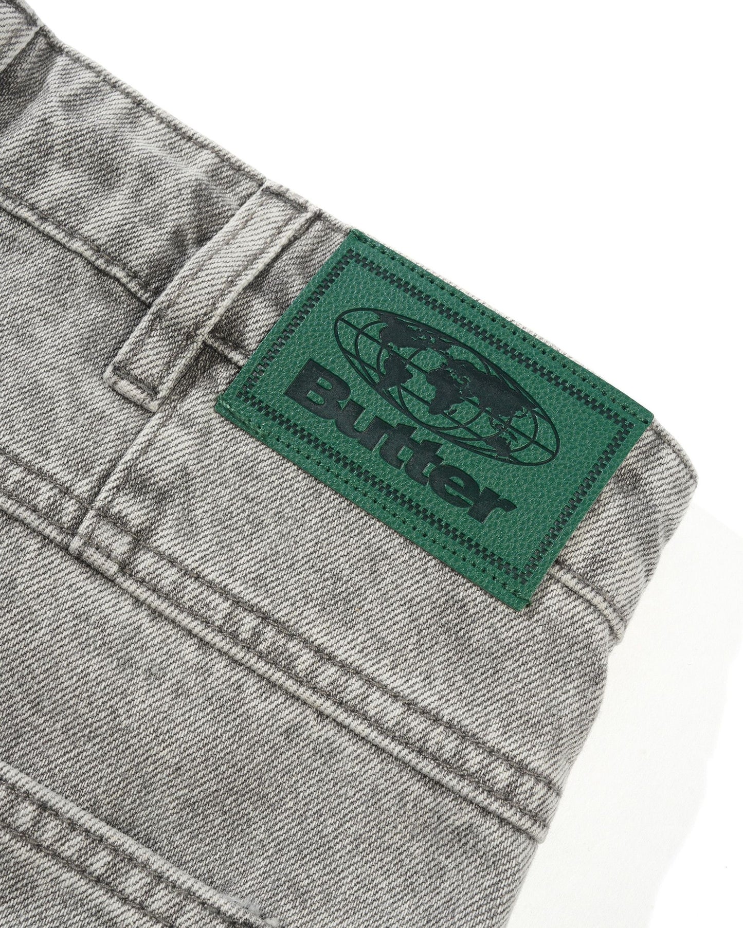 Butter Wide Cut Denim Jeans: Grey Wash