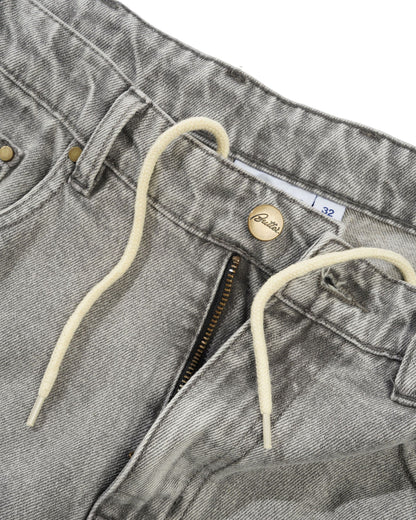 Butter Wide Cut Denim Jeans: Grey Wash