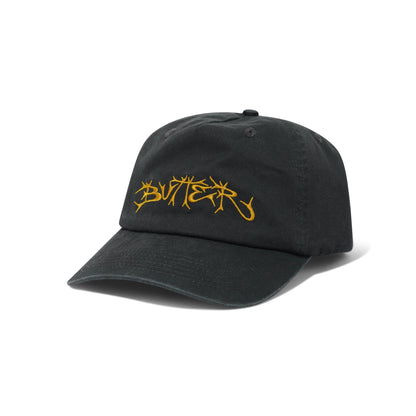 Butter Scrawling 5 Panel Cap Washed Black