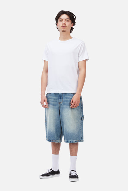 Dime Classic Denim Shorts: Sandblasted Indigo