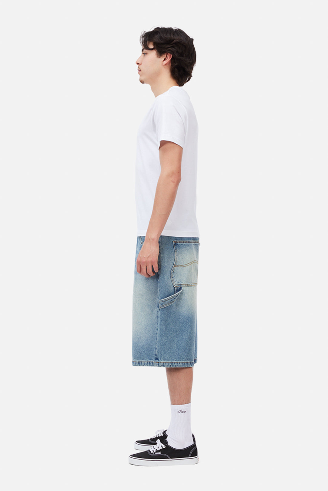Dime Classic Denim Shorts: Sandblasted Indigo