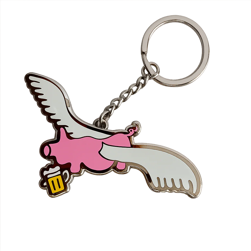 Frog Flying Pig Keychain