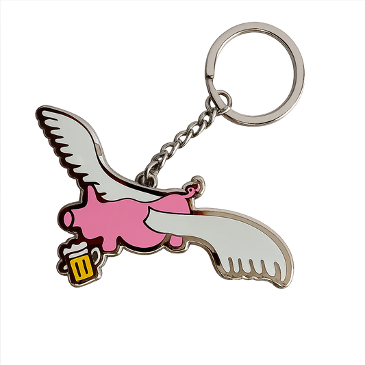 Frog Flying Pig Keychain