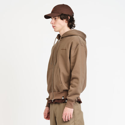 Last Resort Zip Hoodie Script Logo: Khaki Beige