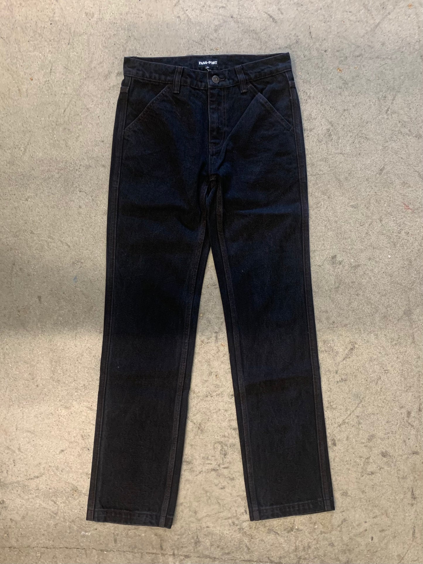 Pass-Port Workers Club Straight Leg Jean: Washed Black