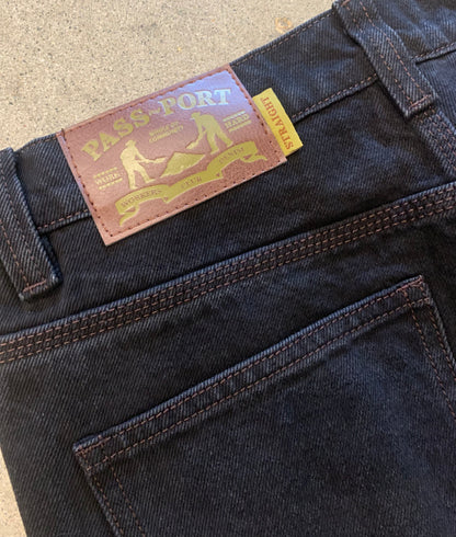 Pass-Port Workers Club Straight Leg Jean: Washed Black