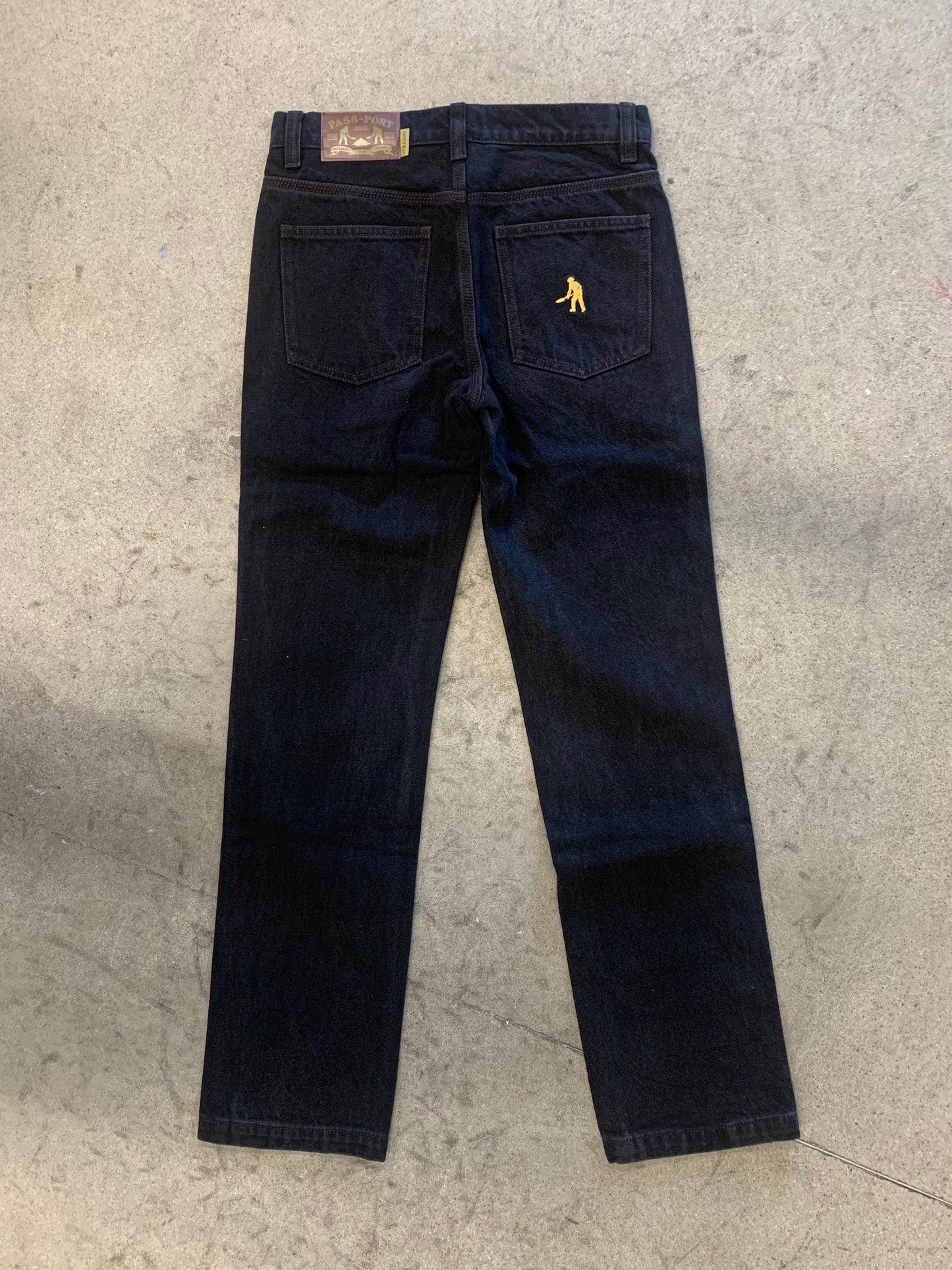 Pass-Port Workers Club Straight Leg Jean: Washed Black
