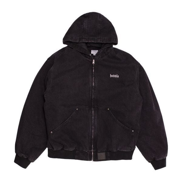 Hoddle Hooded Quilted Denim Jacket Black
