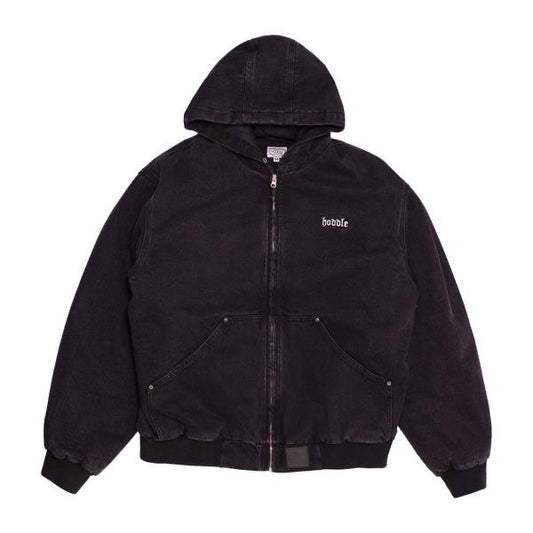 Hoddle Hooded Quilted Denim Jacket Black