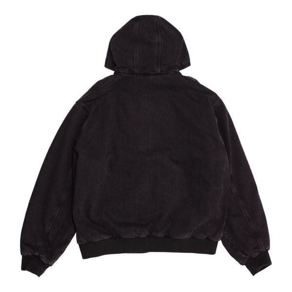 Hoddle Hooded Quilted Denim Jacket Black