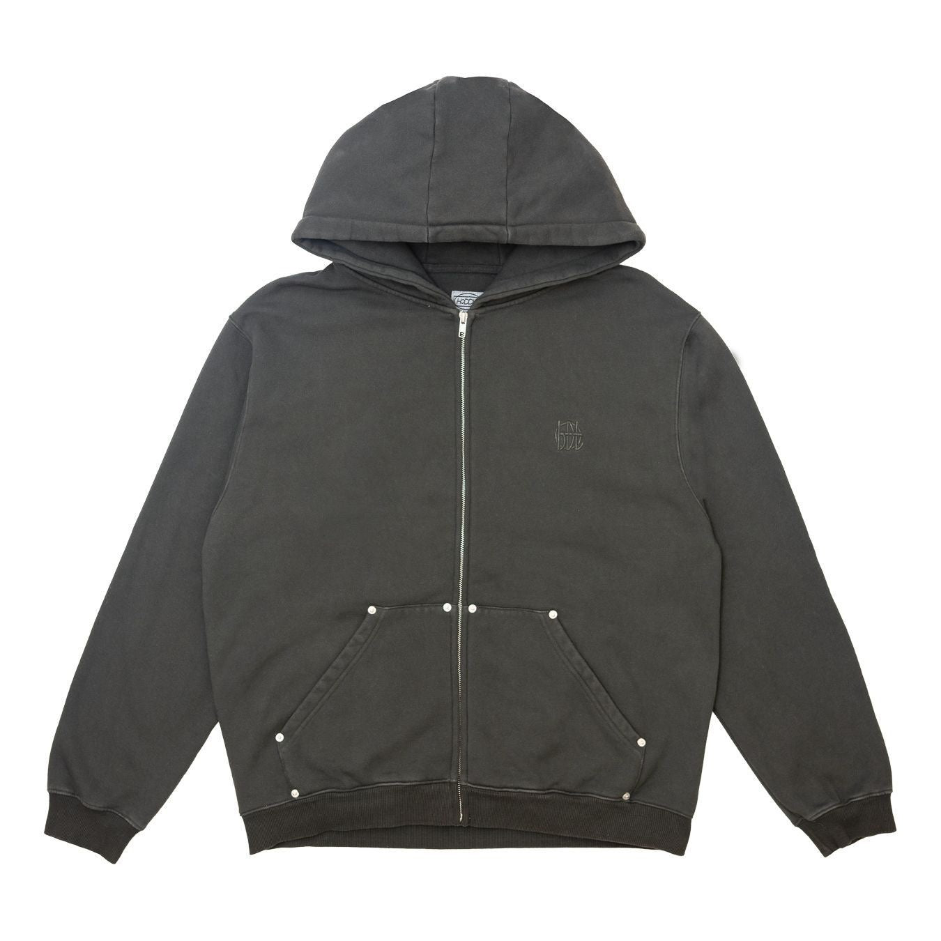 Hoddle HDL Monogram Zip Hood Black