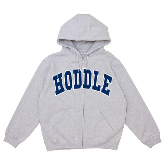 Hoddle Arch Logo Zip Up Hood Grey