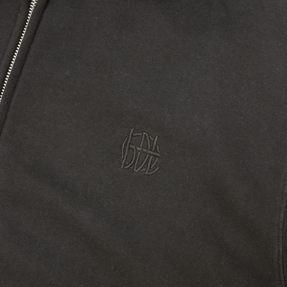 Hoddle HDL Monogram Zip Hood Black