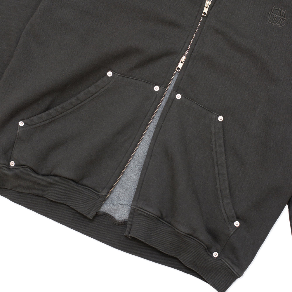 Hoddle HDL Monogram Zip Hood Black