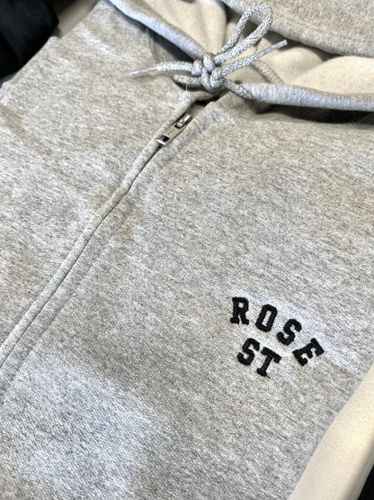 Rose Street Arc Logo Zip Hoodie: Grey