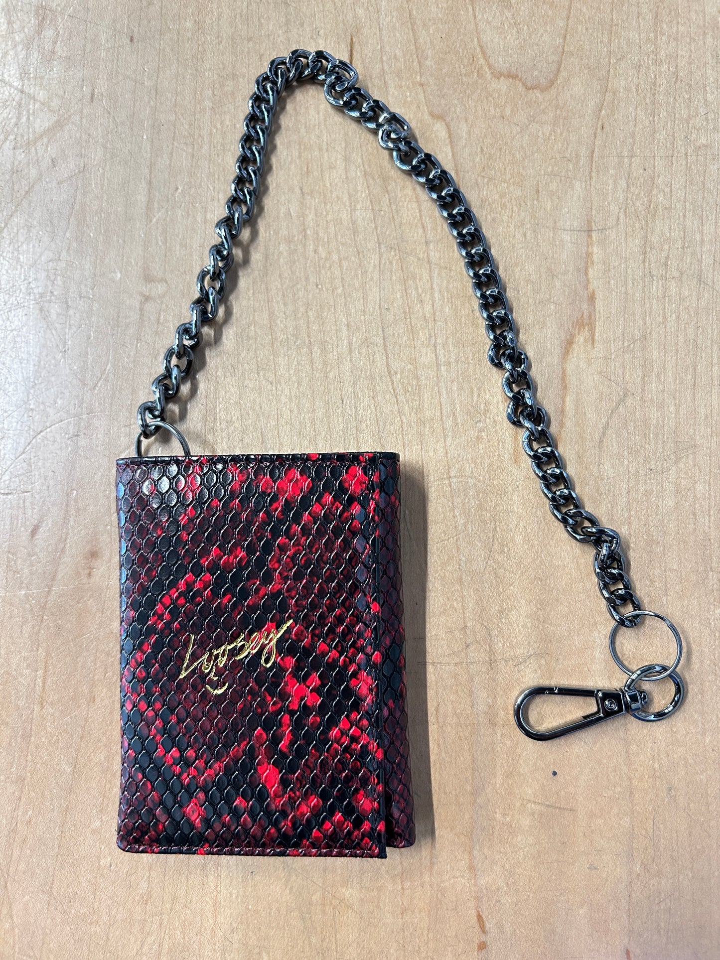 Loosey Snake Skin Chain Wallet
