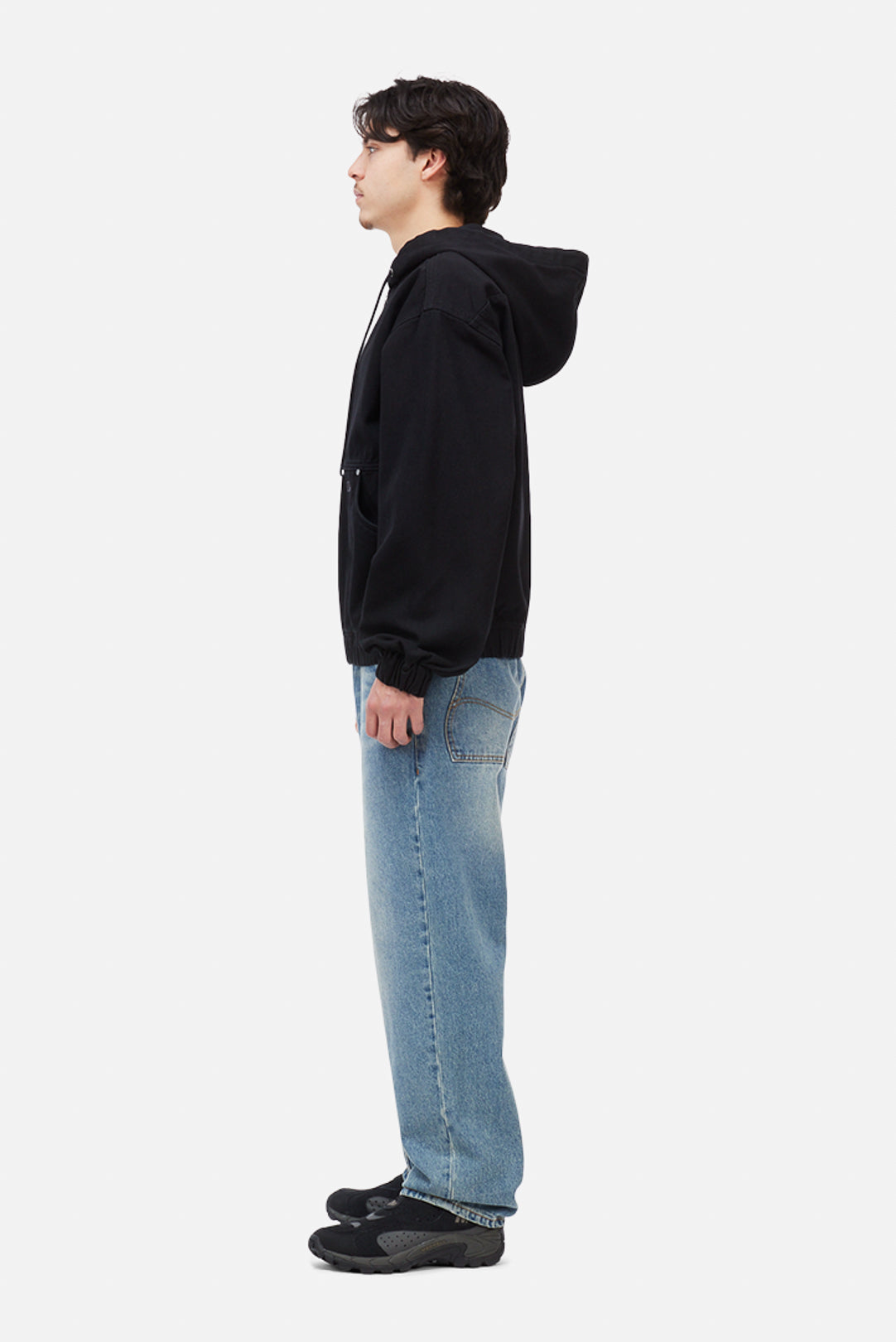 Dime Hooded Denim Jacket Black