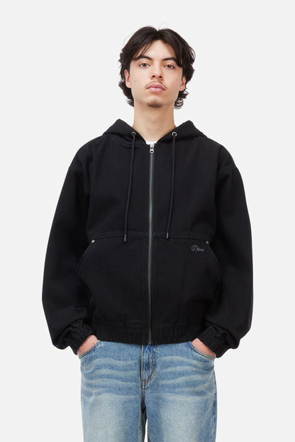 Dime Hooded Denim Jacket Black
