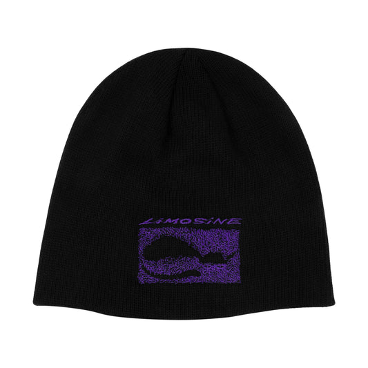 Limosine Cat Skully Beanie: Black