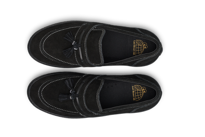 Last Resort VM005 Loafer: Black/Black/White Stitch