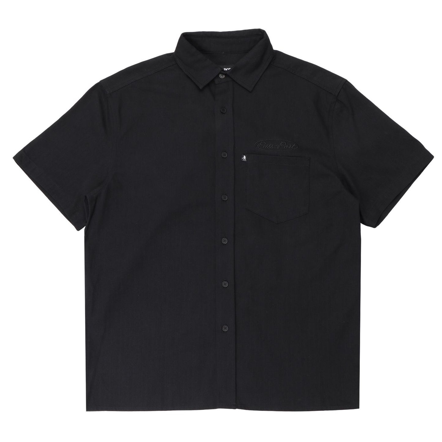 Pass-Port Ovalit Herringbone Short-sleeve Shirt Black
