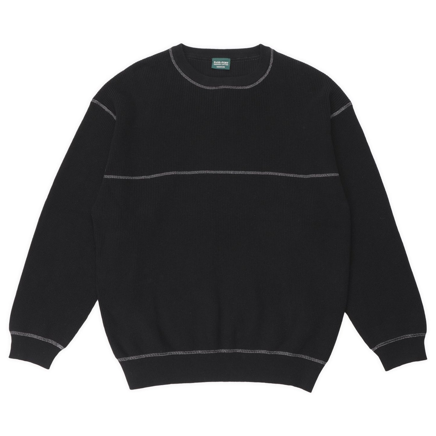 Pass-Port Overlocked Organic Knit Sweater black