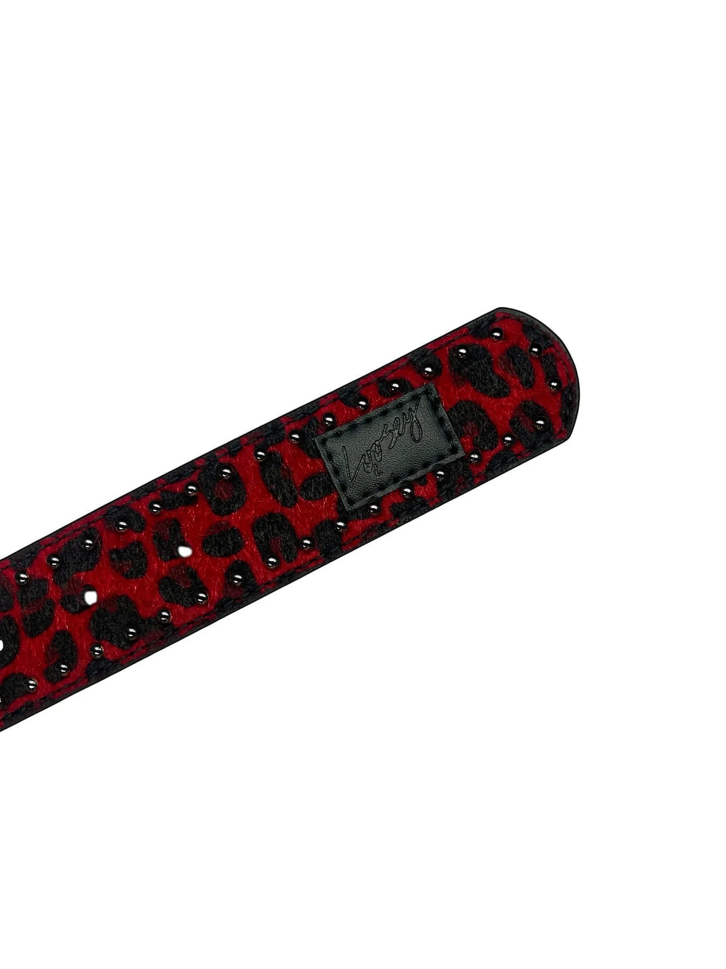 Loosey Cheetah Rivet Belt Burgundy
