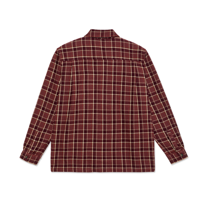 Polar Mike LS Shirt Flannel: Oxblood Check