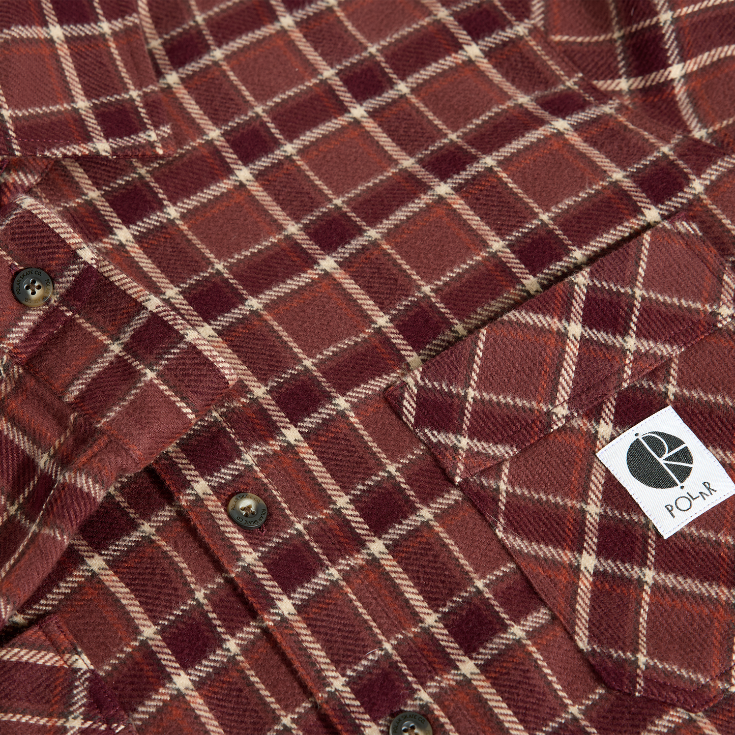 Polar Mike LS Shirt Flannel: Oxblood Check